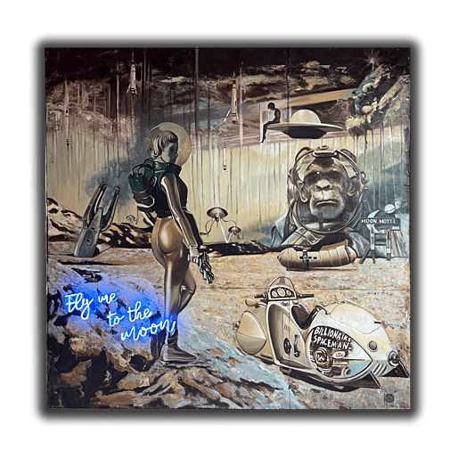 Oil Painting Pop Cultures Asia by Jerome Peschard Aka Skullface JP arts